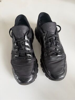 Prada Men's Prax 01 leather sneakers black